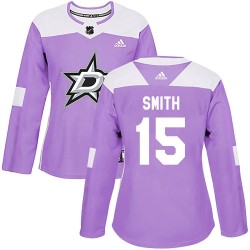 Bobby Smith Dallas Stars Women's Adidas Authentic Purple Fights Cancer Practice Jersey