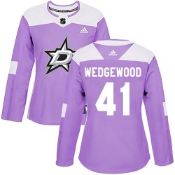 Scott Wedgewood Dallas Stars Women's Adidas Authentic Purple Fights Cancer Practice Jersey